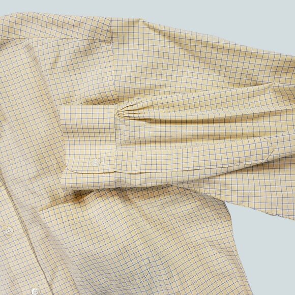 Brooks Brothers 1818 Men's Dress Shirt Yellow Check Button Down  Size 16-35 - Picture 14 of 14